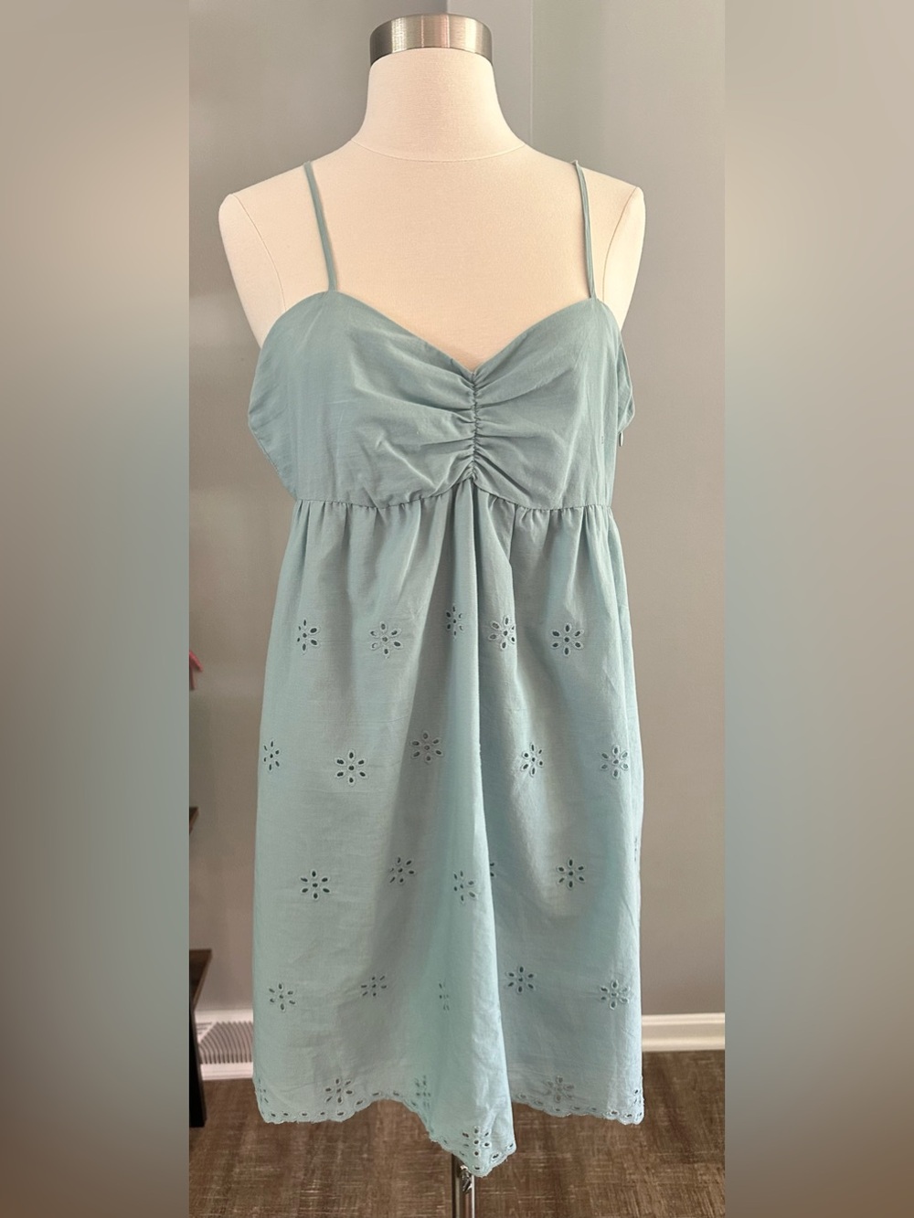 Love Tree Light Aqua Ruched Bust Sundress
